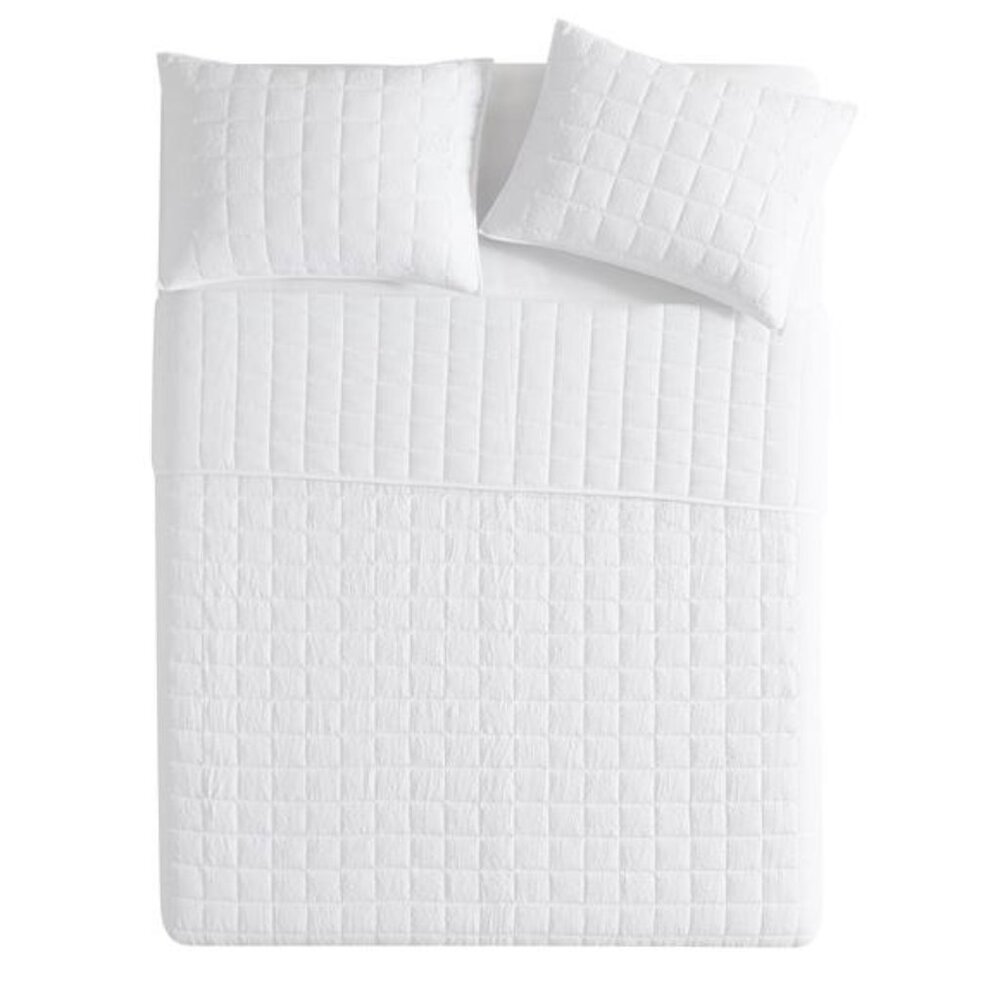 Solid White Crinkle Box Soft Wash Microfiber Quil… - image 4